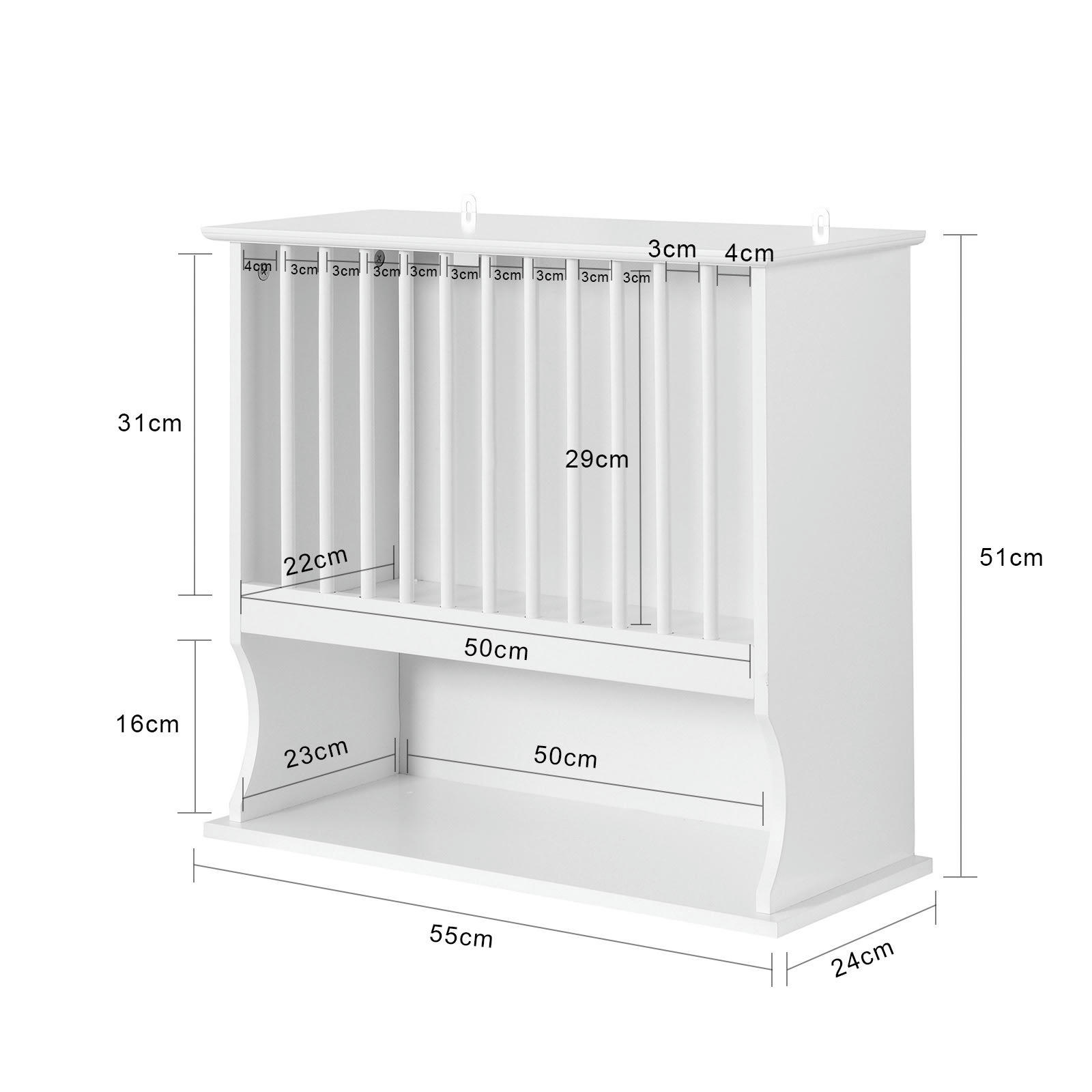 - Porte-Assiettes Murale effet bois blanc
