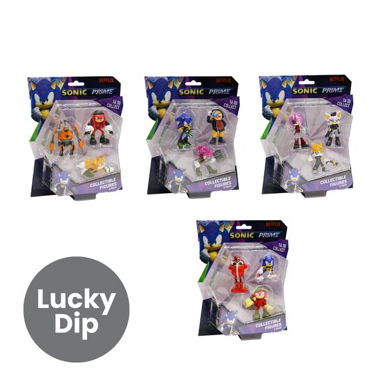 Assorted Sonic Prime Collectible Figure Set 3 Pack