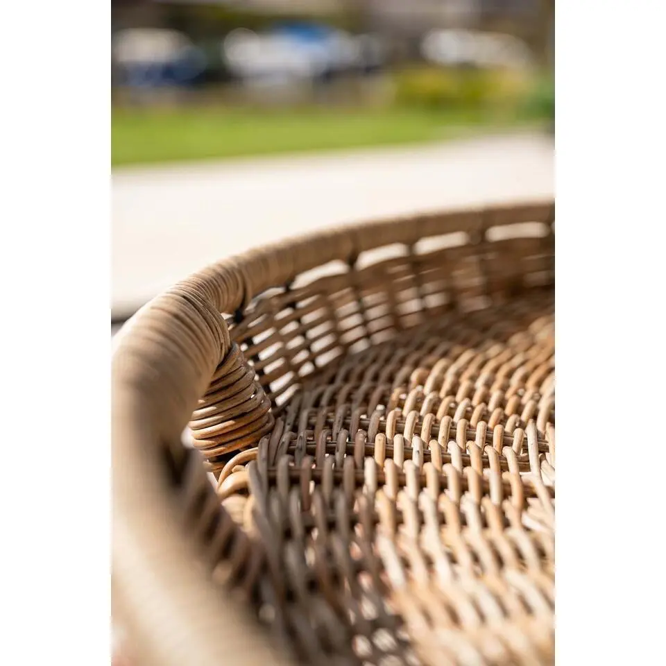 Set van 2 bijzettafels Benidorm - wicker & aluminium - binnen / buiten