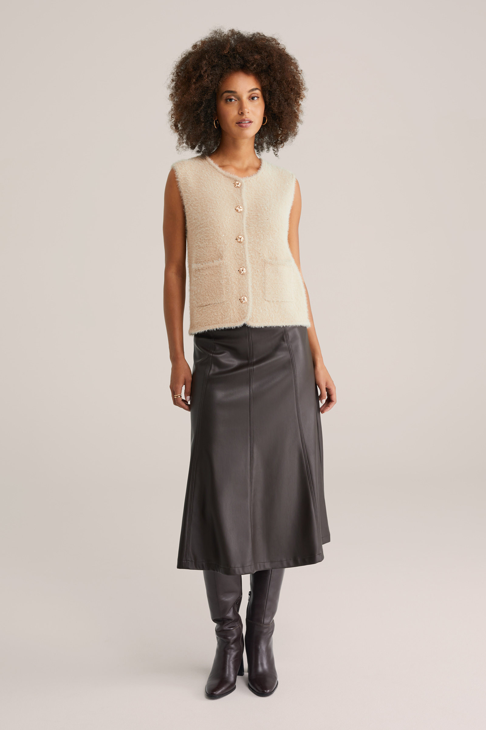 Dames regular fit gilet met structuur