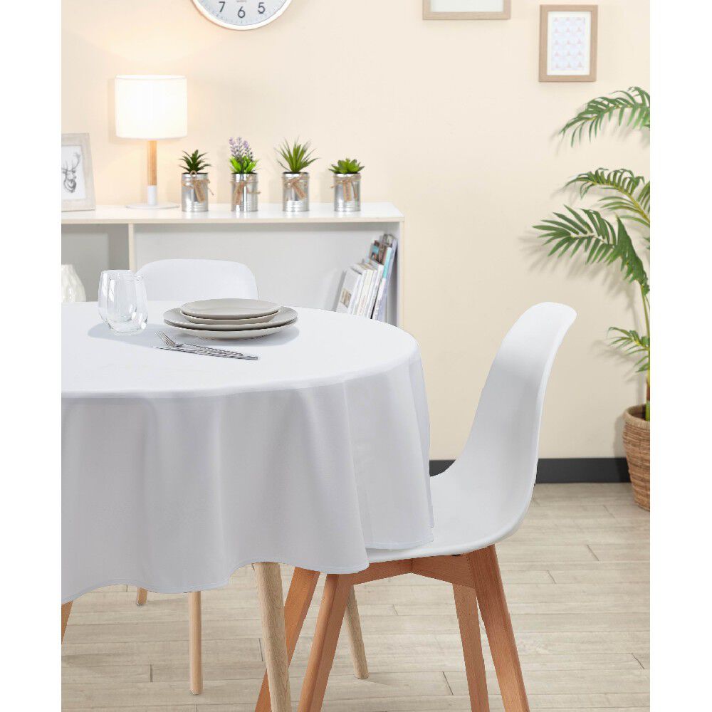 Nappe ronde blanche unie