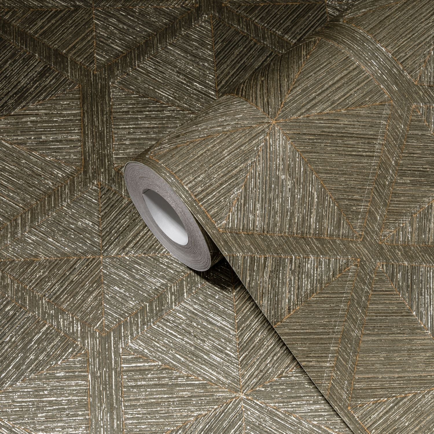 Livingwalls behang geometrische vormen bruin en goud - 53 cm x 10.05 m - AS-386904