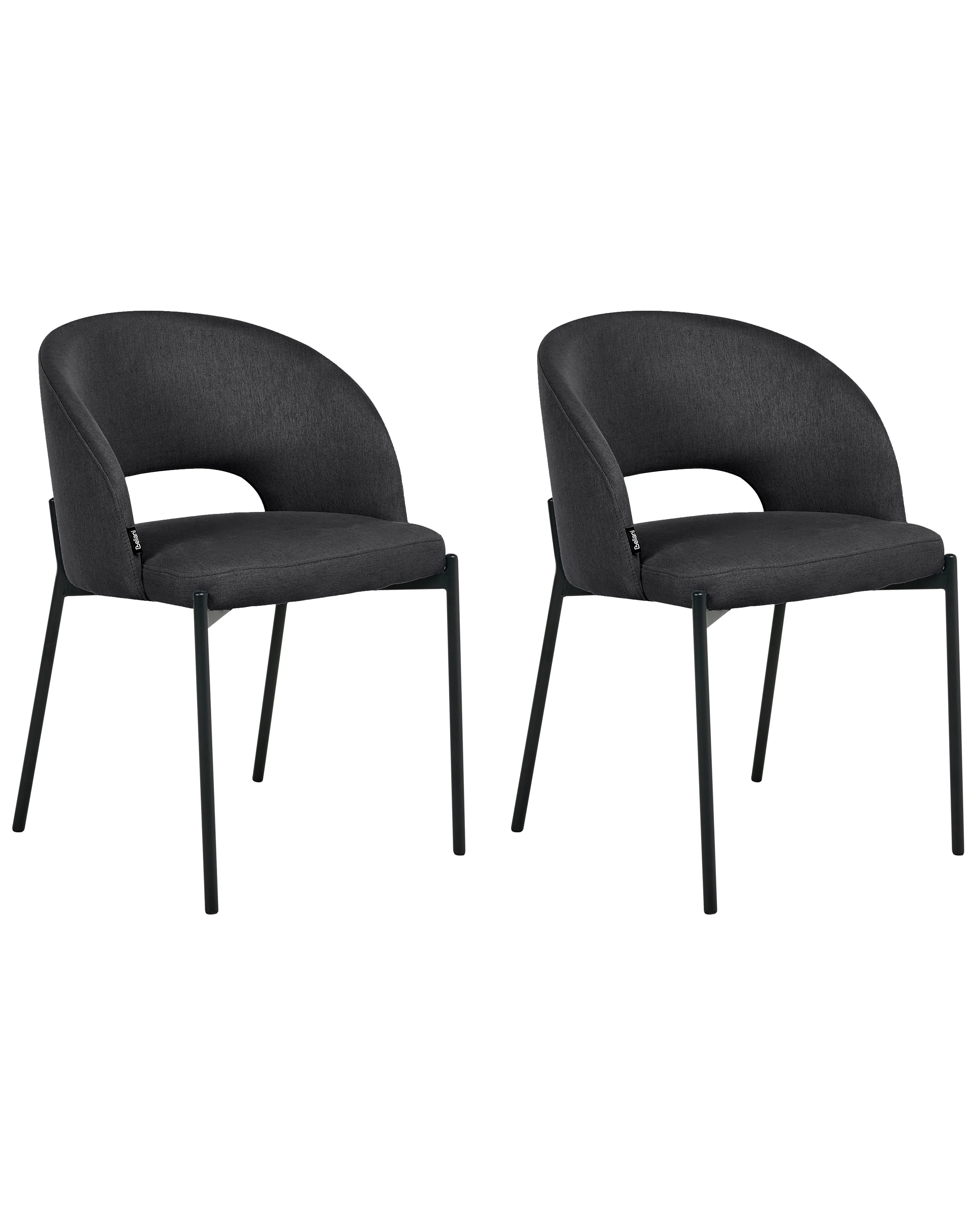 Set of 2 Dining Chairs PENNY Fabric Black