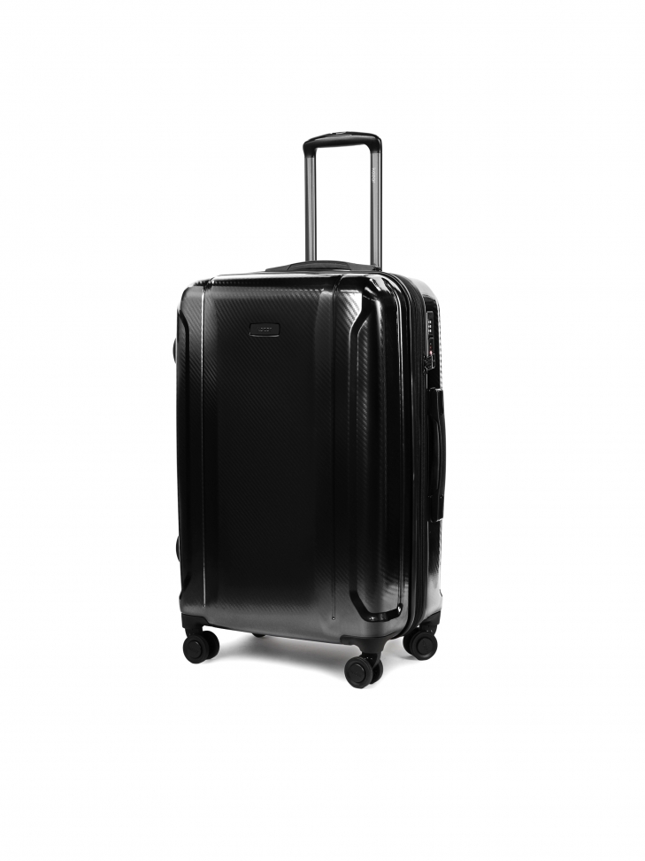 Black medium extended widenend cabin bag with retractable handle