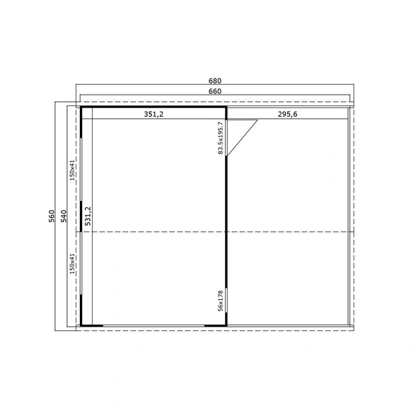 Blockgarage »Bahamas«, BxT: 820 x 560 cm (Außenmaß), Holz