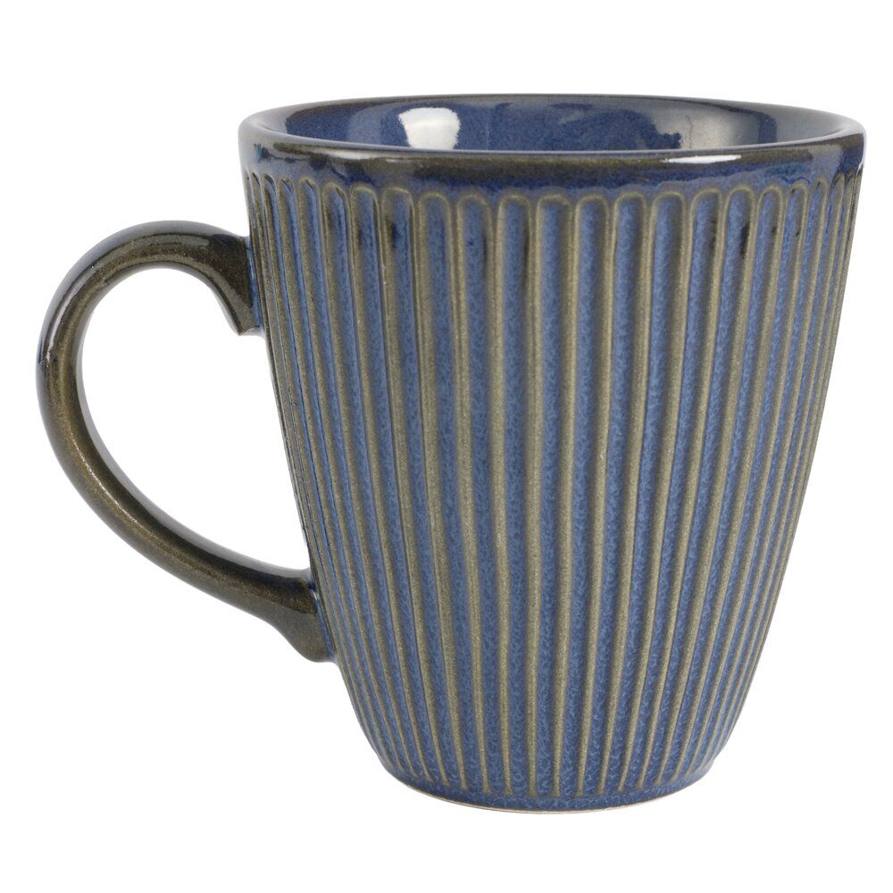 Mug faïence 60cl Myra stries extérieures en relief Ø9xH10cm (3 modèles)