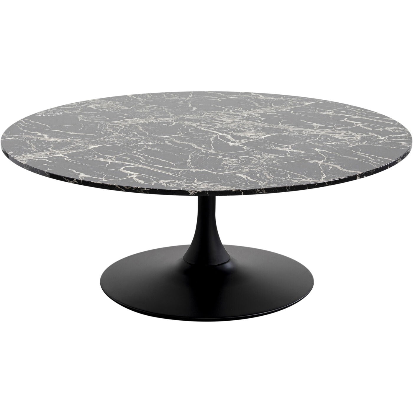 Kare Design Salontafel Schickeria marmerprint zwart Ø110cm