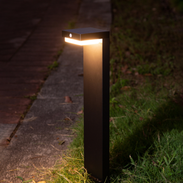 Lighto | Lantaarn zwart solar voor buiten 50 cm | Oplaadbaar | Werkt op zonne-energie