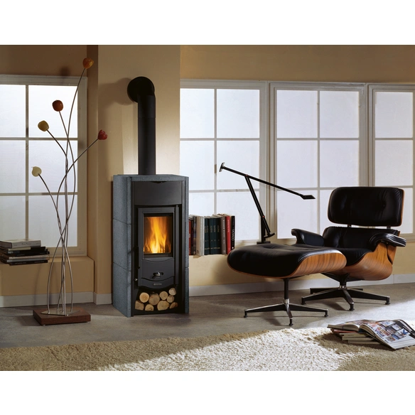 Kaminofen »Asia BII«, schwarz, Naturstein, 6 kW