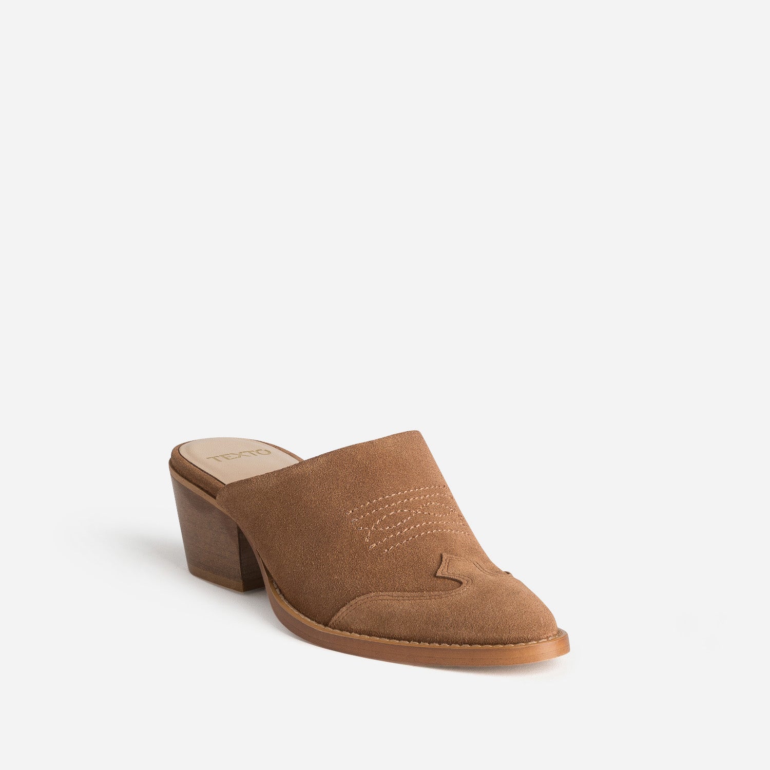 Mule-santiag TEXTO marron cuir velours