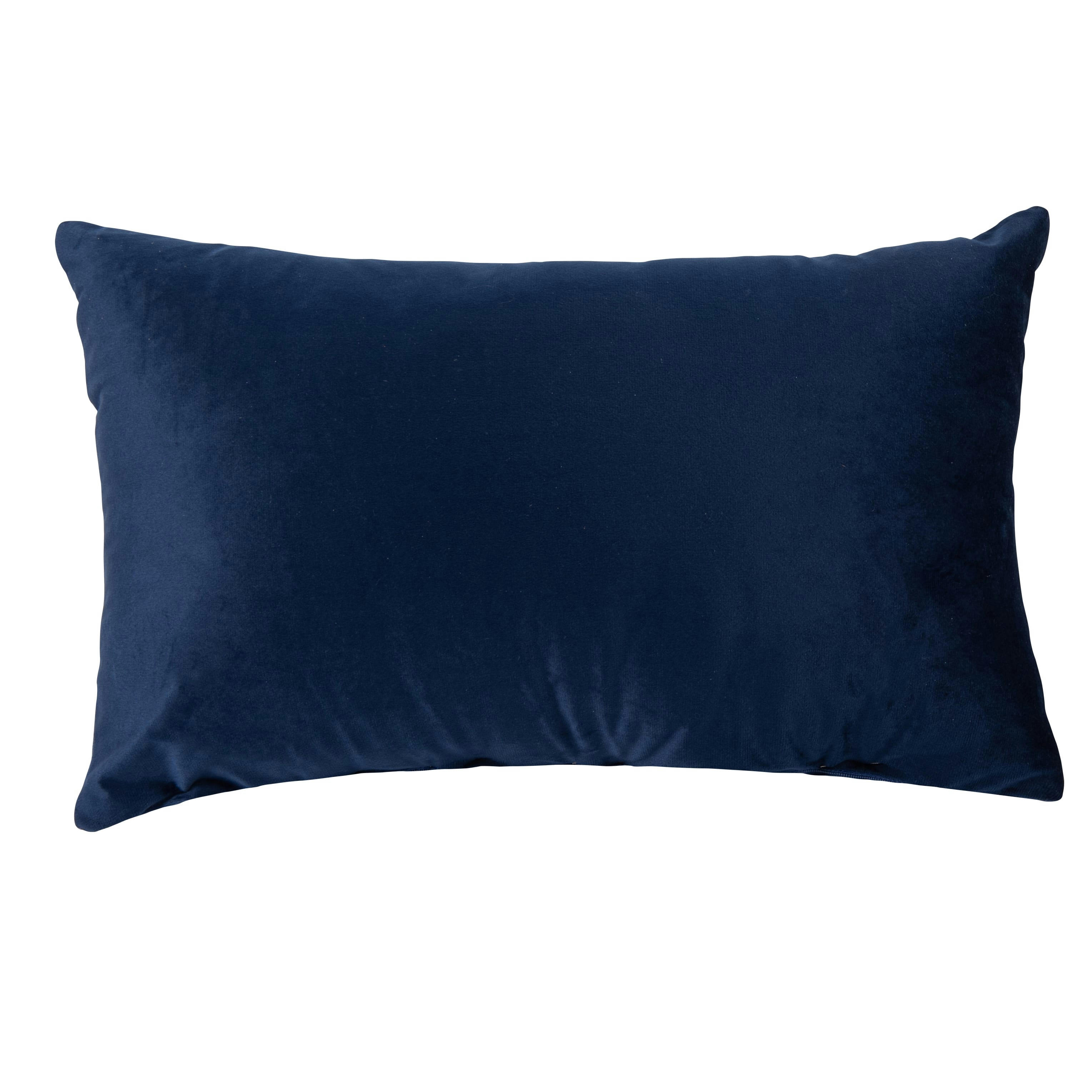 NISAEA - Housse de coussin chenillée motifs rouges, bleus et marron 50x30