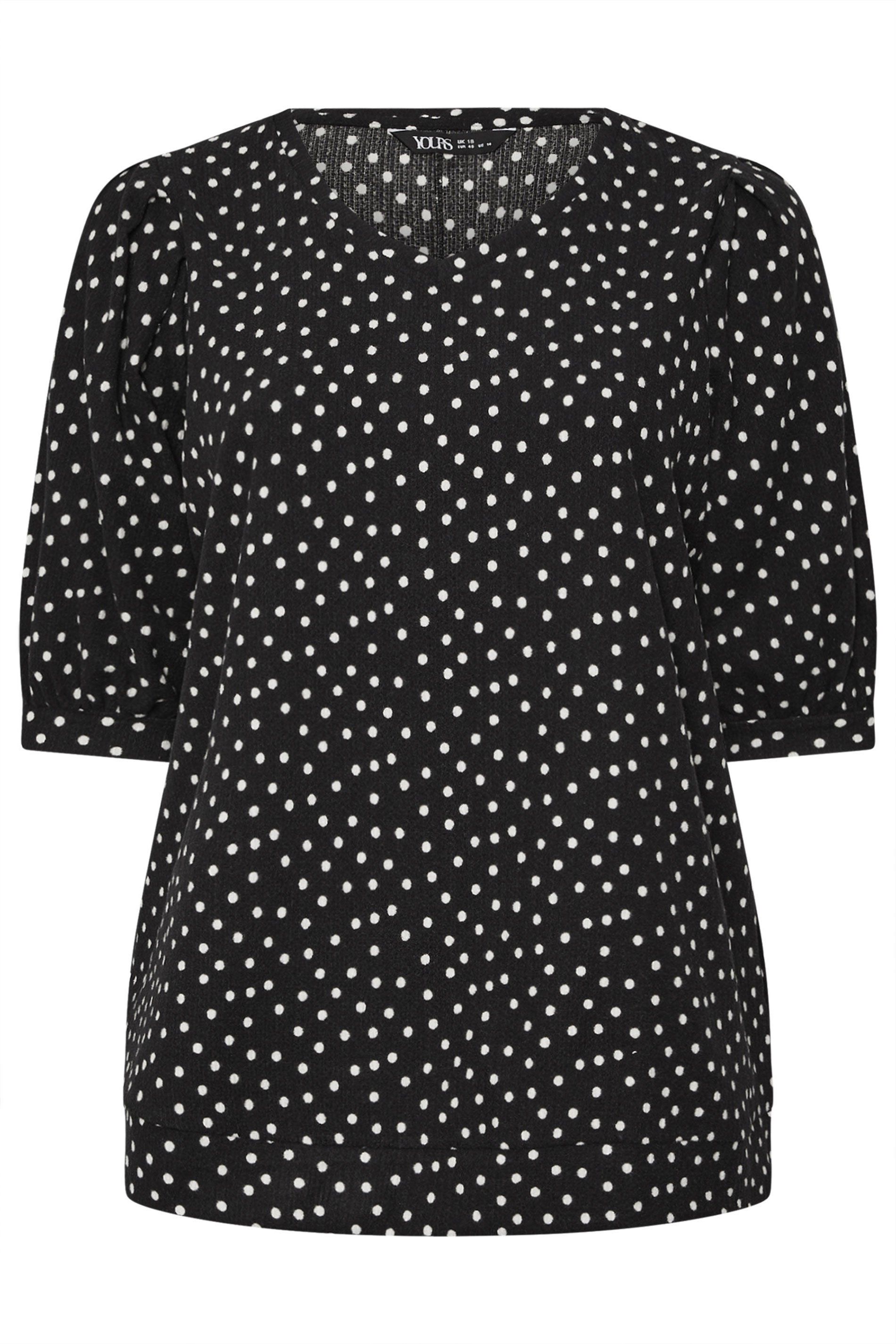 Yours Spot Balloon Sleeve Top