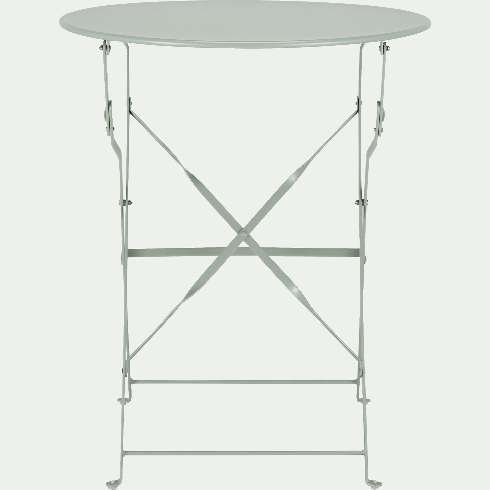 CERVIONE - Table de jardin pliante en acier - vert olivier (2 places)