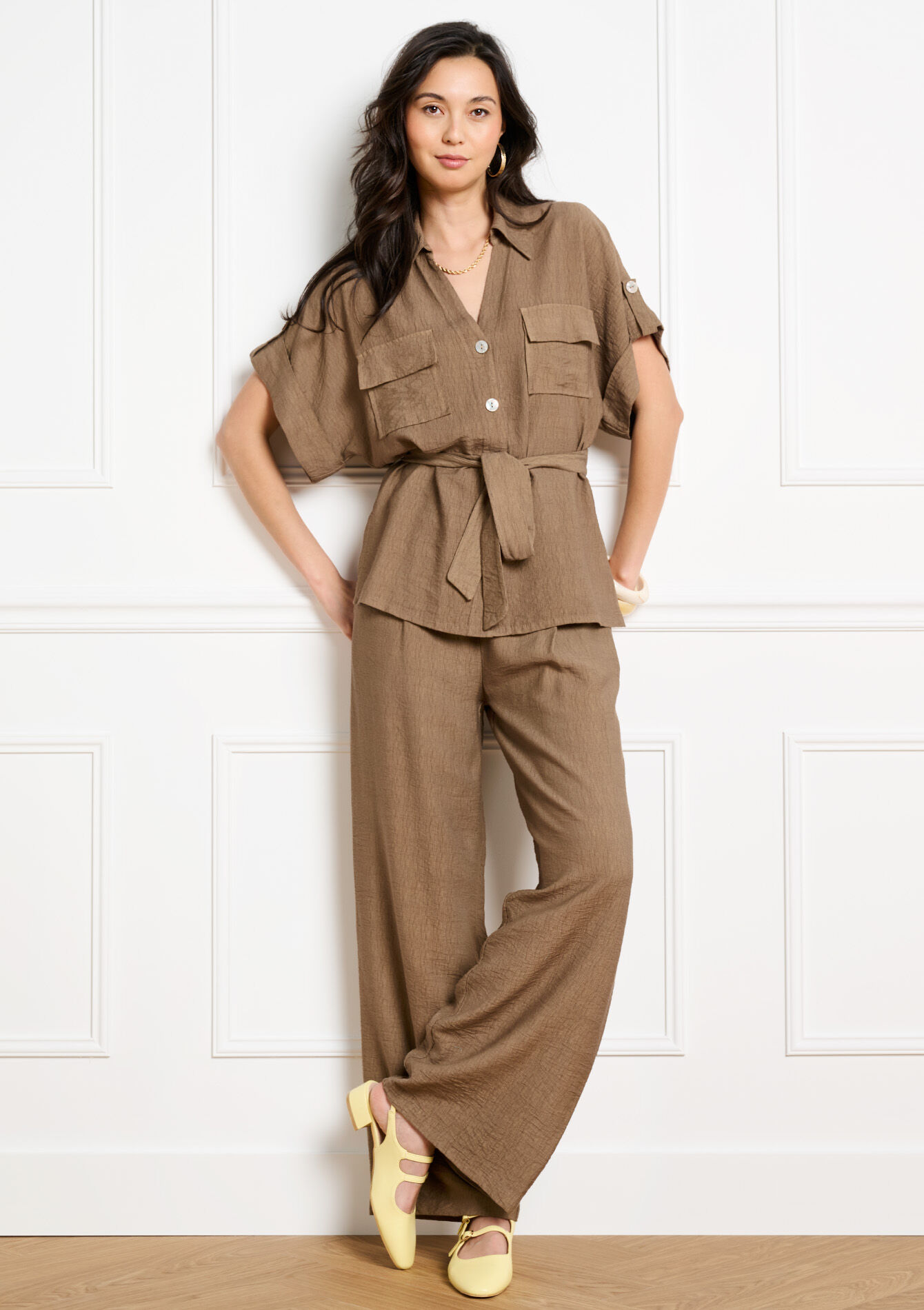 Wijde broek met vloeiende val