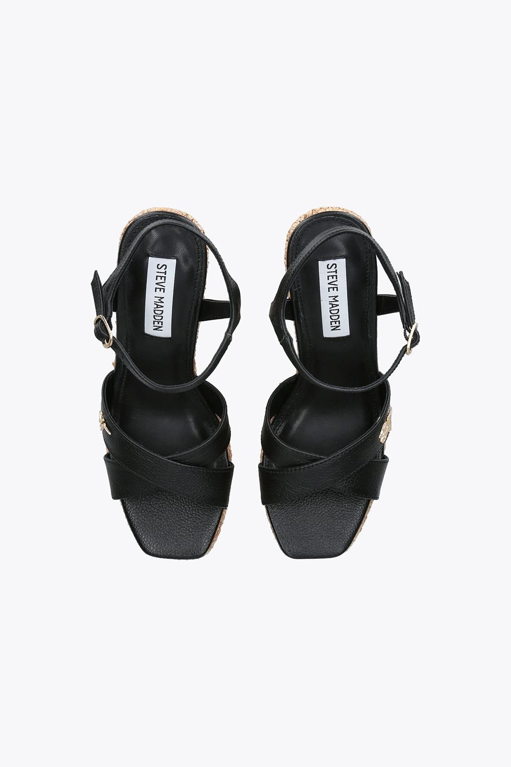STEVE MADDEN Cylo Black' Leather Sandals