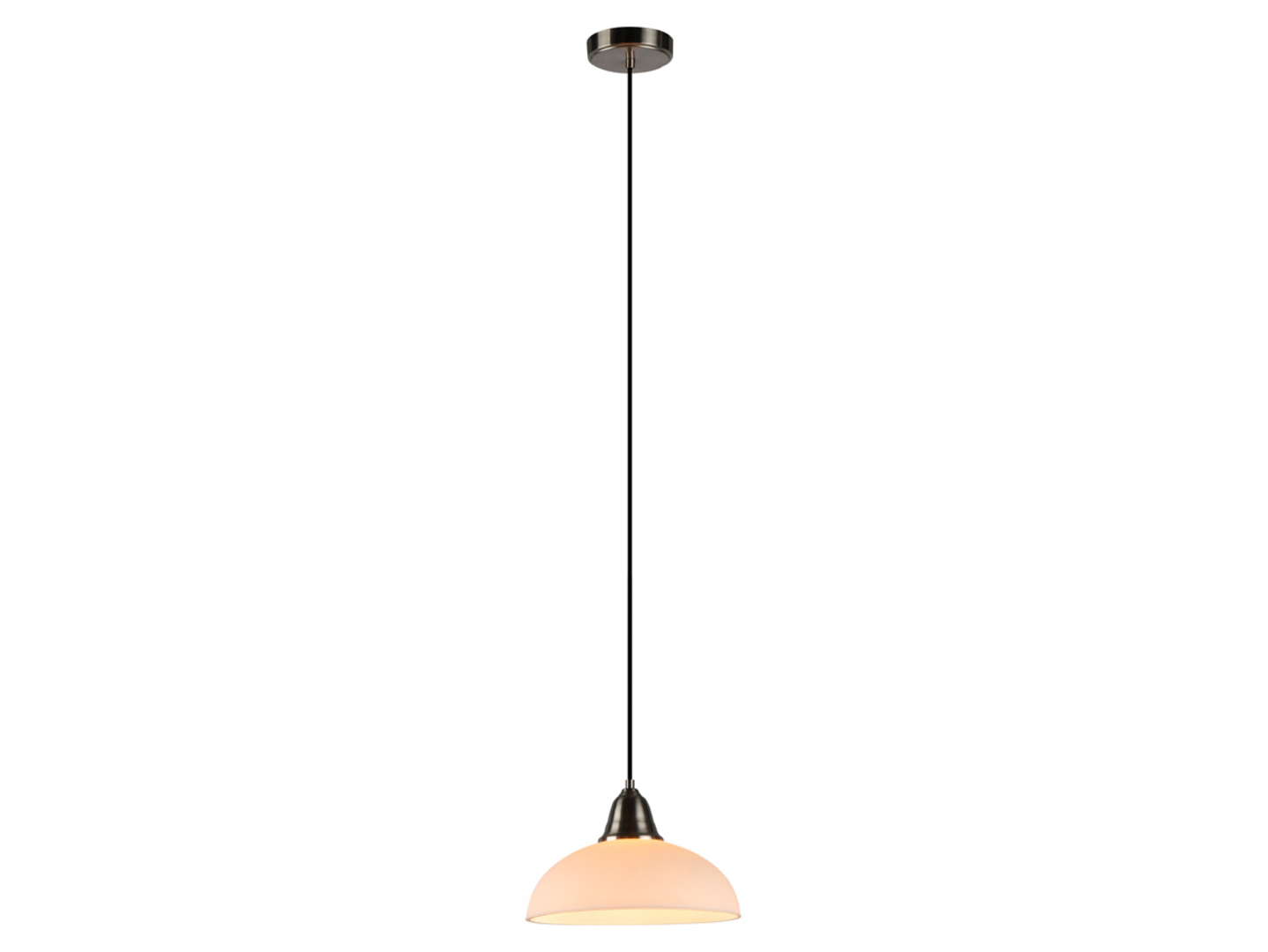 Lampa wisząca Kalista metalowo-szklana srebrno-biała