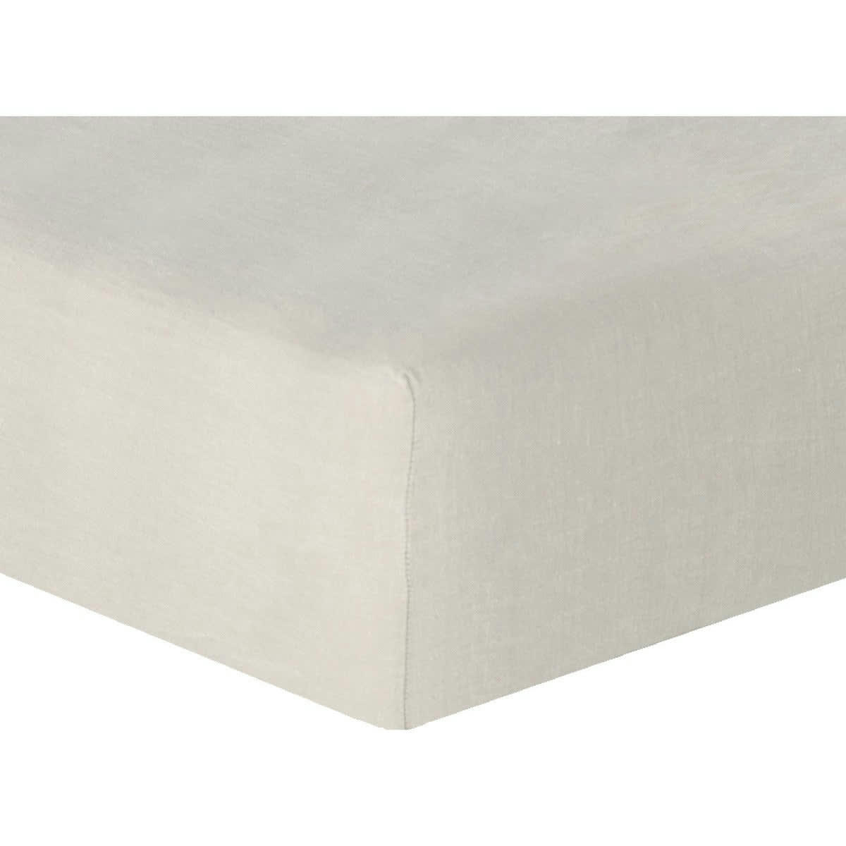 HORTENSE - Drap housse lin lavé  180x200x40 nuage