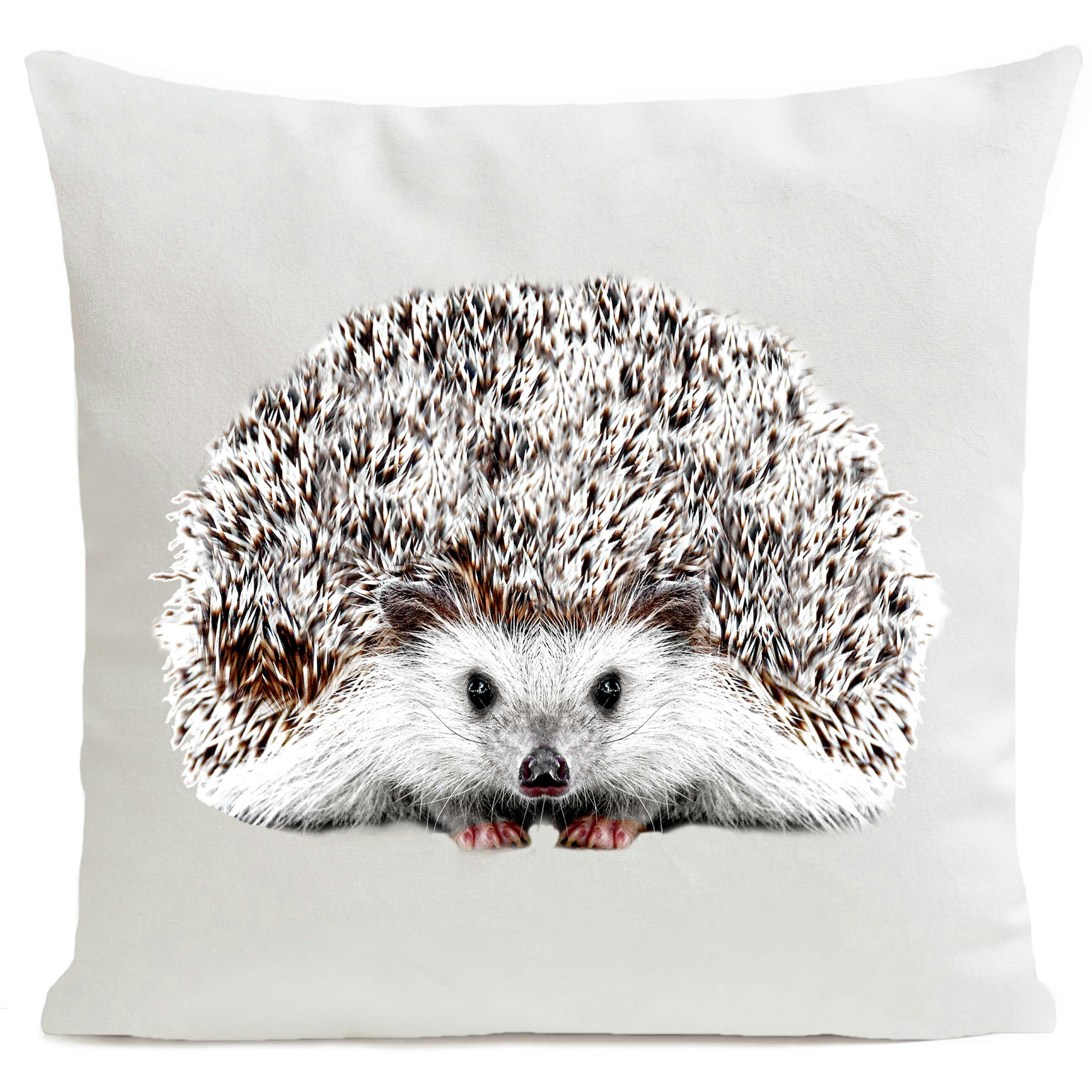 - Coussin campagne hérisson blanc suédine 40x40cm