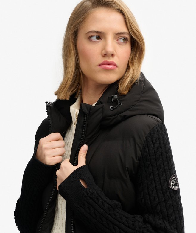 Cable Knit Sleeve Hybrid Jacket