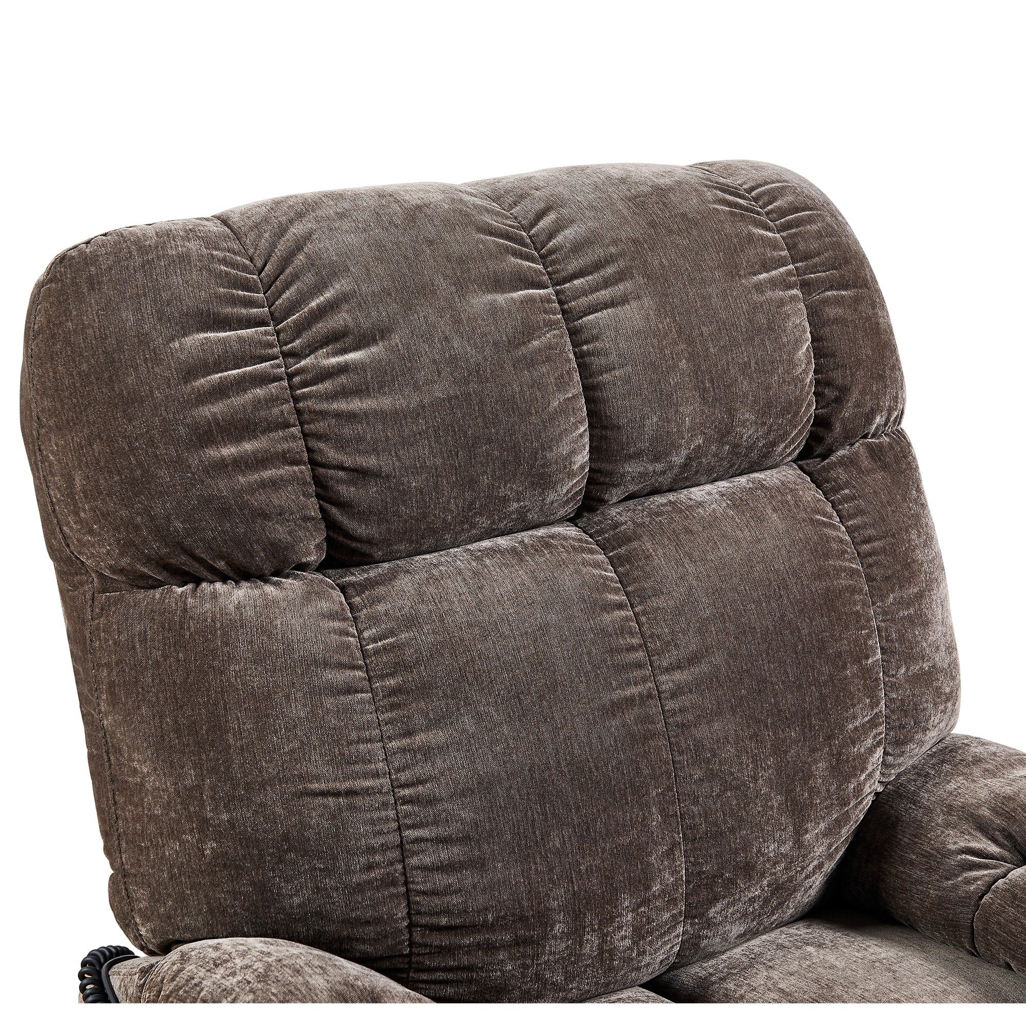 Brown Dual Motor Power Lift Recliner featuring Heating and Vibration Massage Options