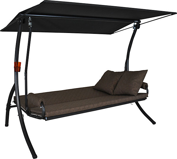 balancelle Elegance Joy - balancelle de jardin pour s'asseoir, s'allonger et se détendre, avec fonction lit, taupe