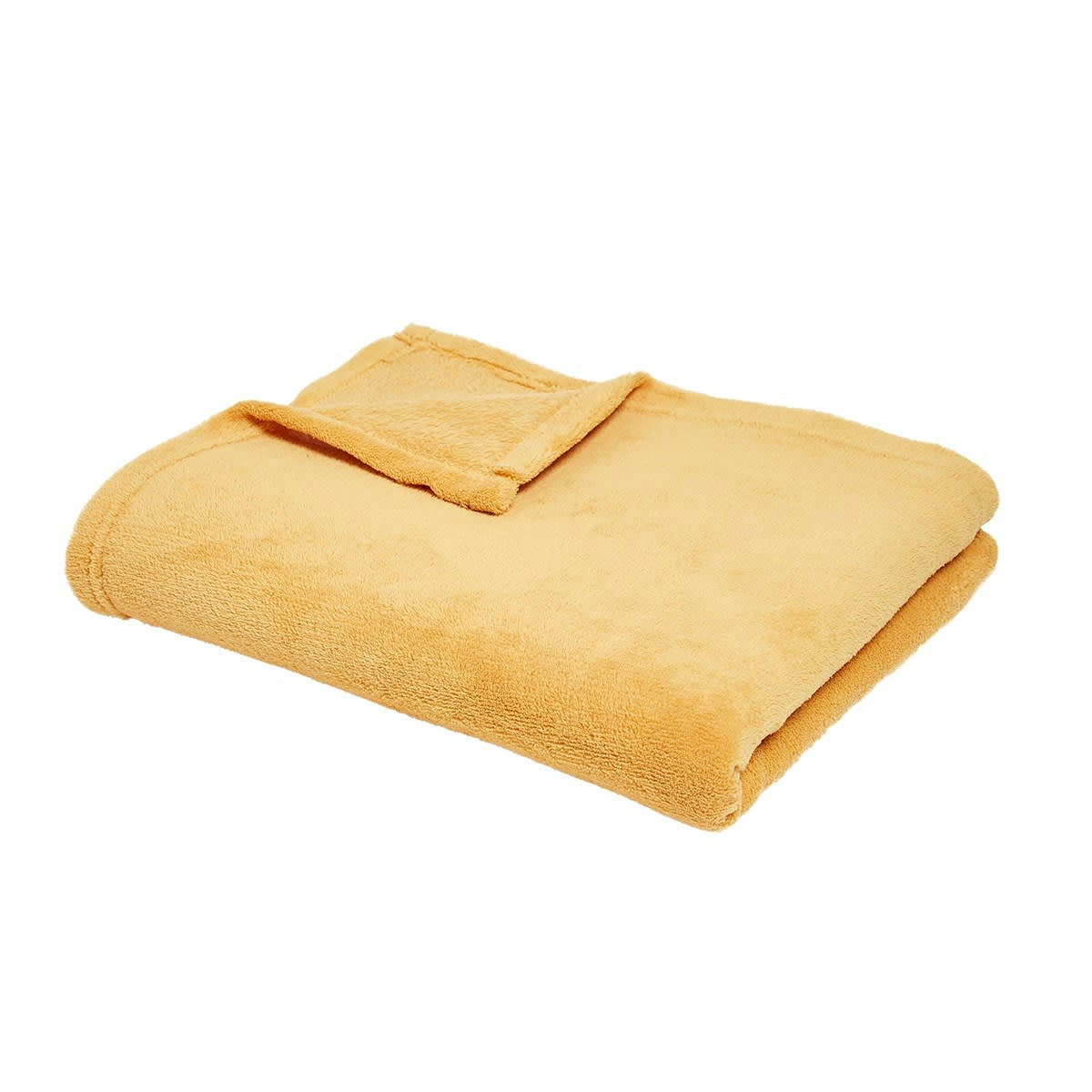 ESSENTIAL - Plaid uni en Polyester Jaune 125x150 cm