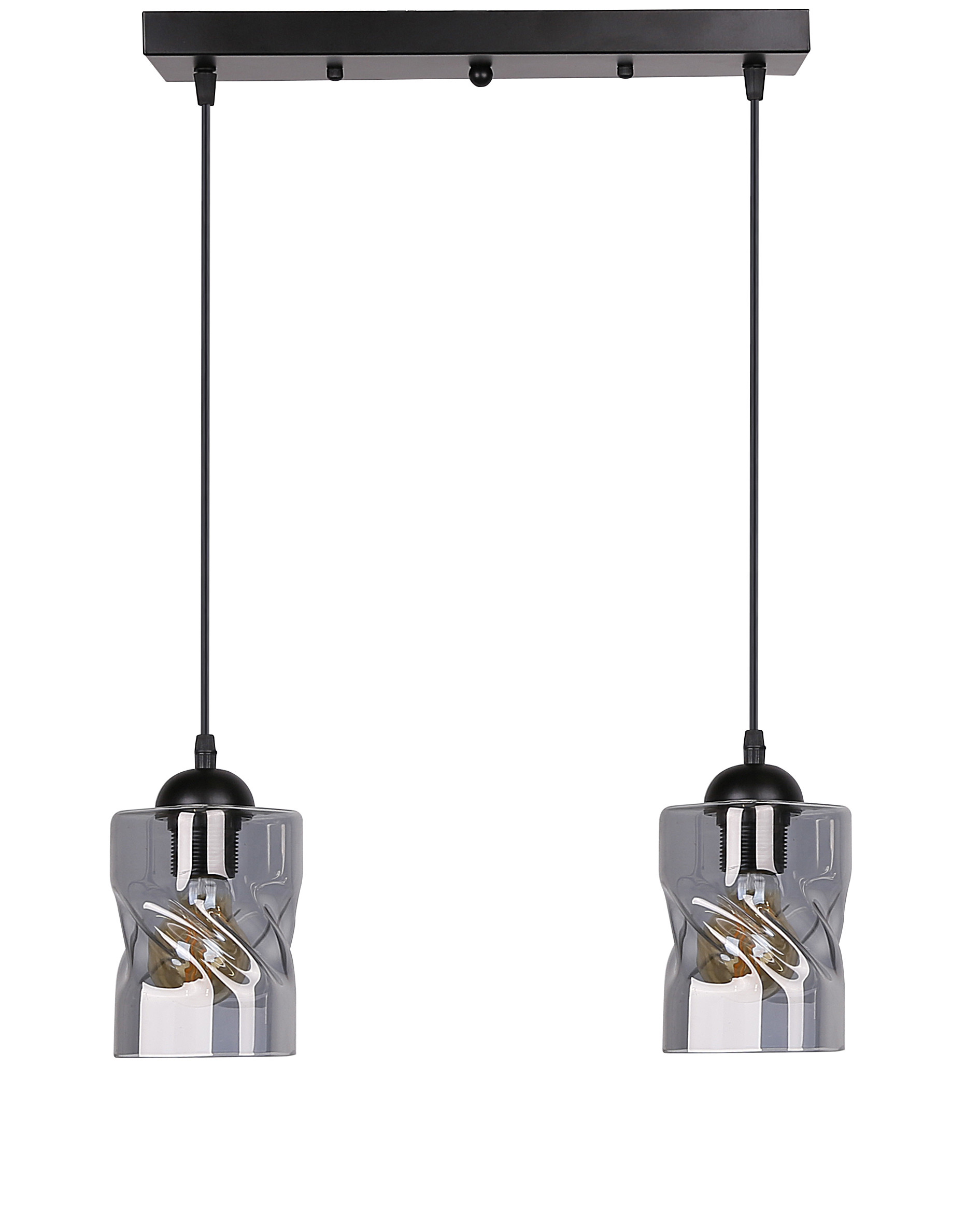 Lampa wisząca czarno-szara FELIS 2xE27x60W wym: 90x44x10 cm Candellux