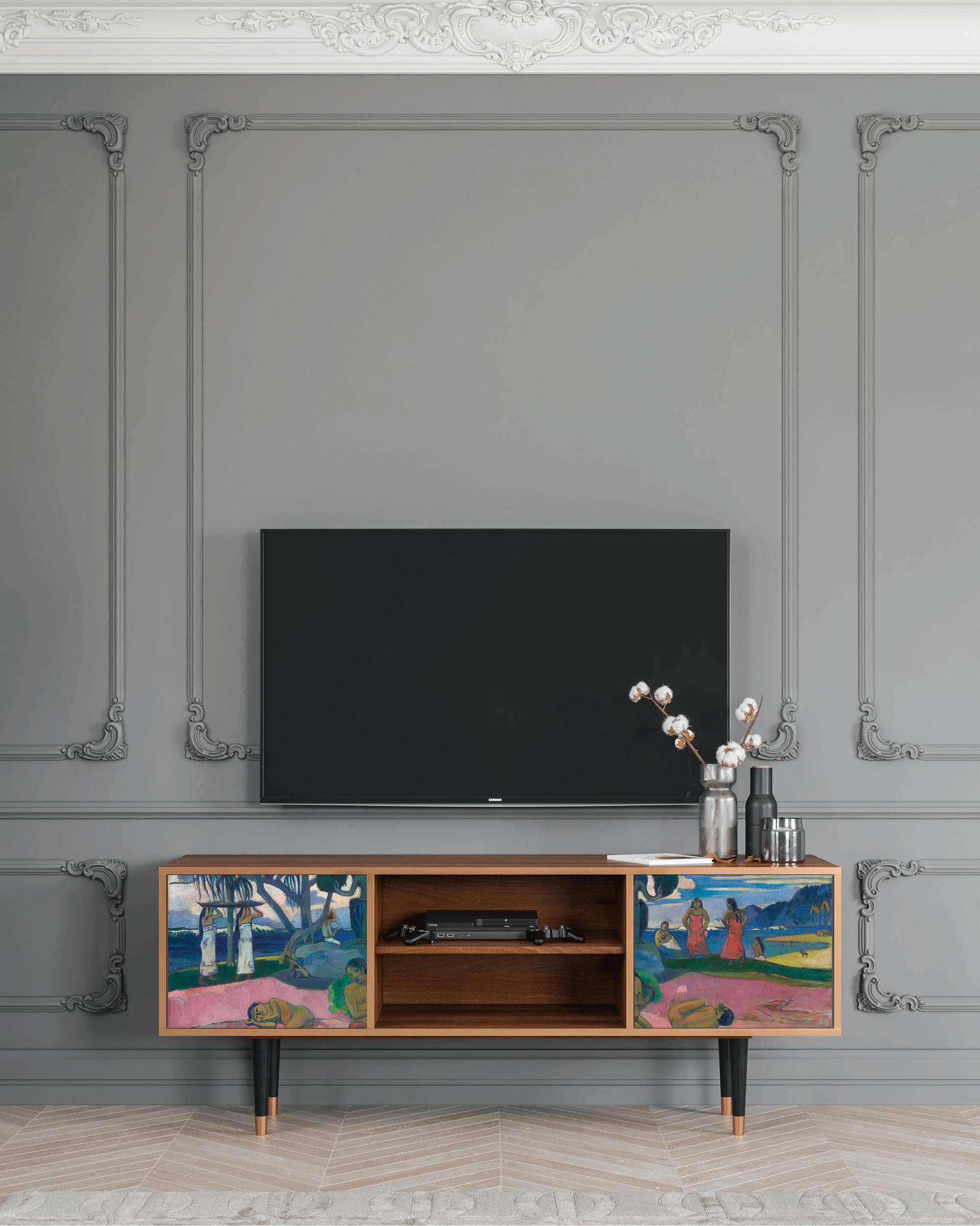 DAY OF THE GOD BY PAUL GAUGUIN - Meuble TV  multicolore 2 portes L 170 cm