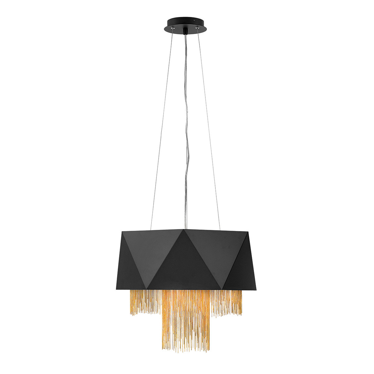 Lampa wisząca satynowa czerń-złota Zuma 6xE27x60W wym: 333x45x45 cm Hinkley