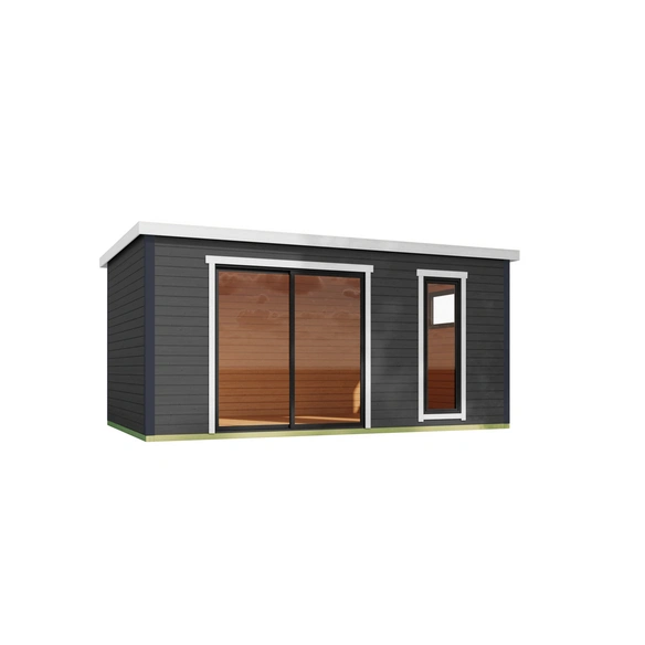 Gartenhaus »Austin«, BxHxT: 525,2 x 239,4 x 315,2 cm, (Außenmaß inkl. Dachüberstand), carbongrau