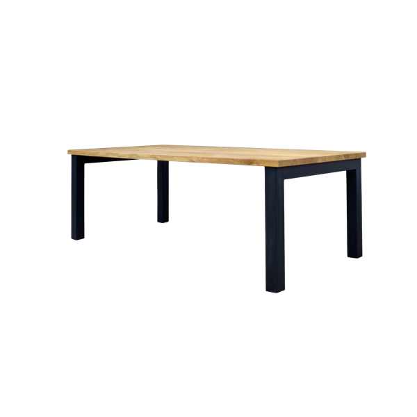 Stół dębowy industrialny do jadalni LUKKA 140×80   dostawka 1×45 cm