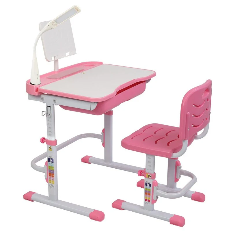 Lifting Table Top Can Tilt Kids Desk with Chair