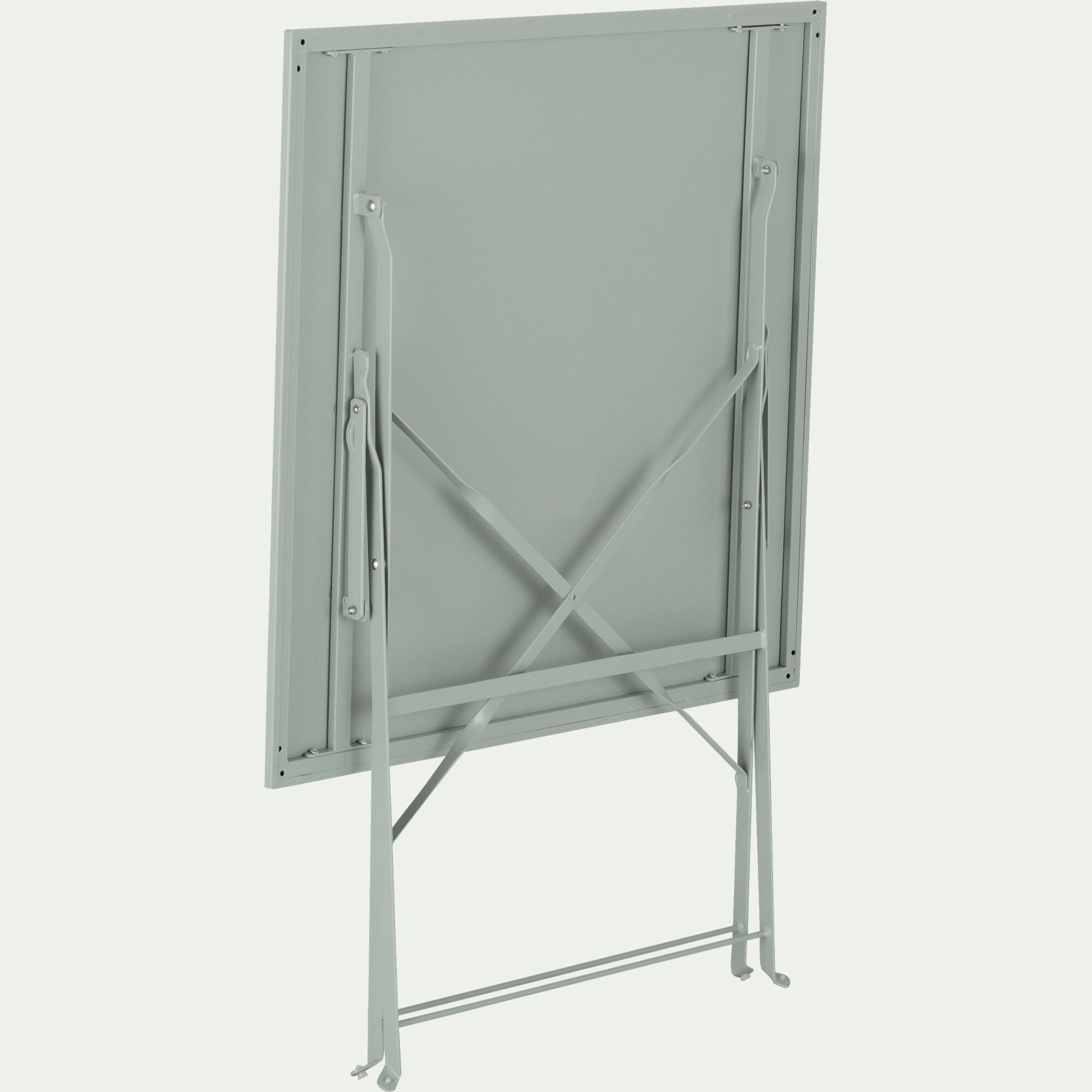 CERVIONE - Table de repas jardin pliante en acier - vert olivier (2 places)