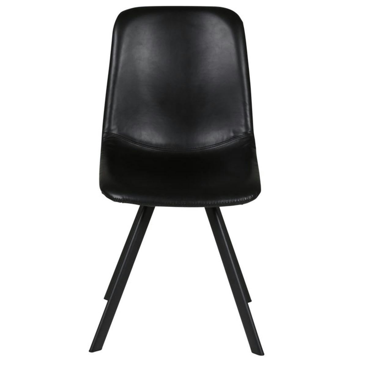 CARL - Chaise imitation cuir noir