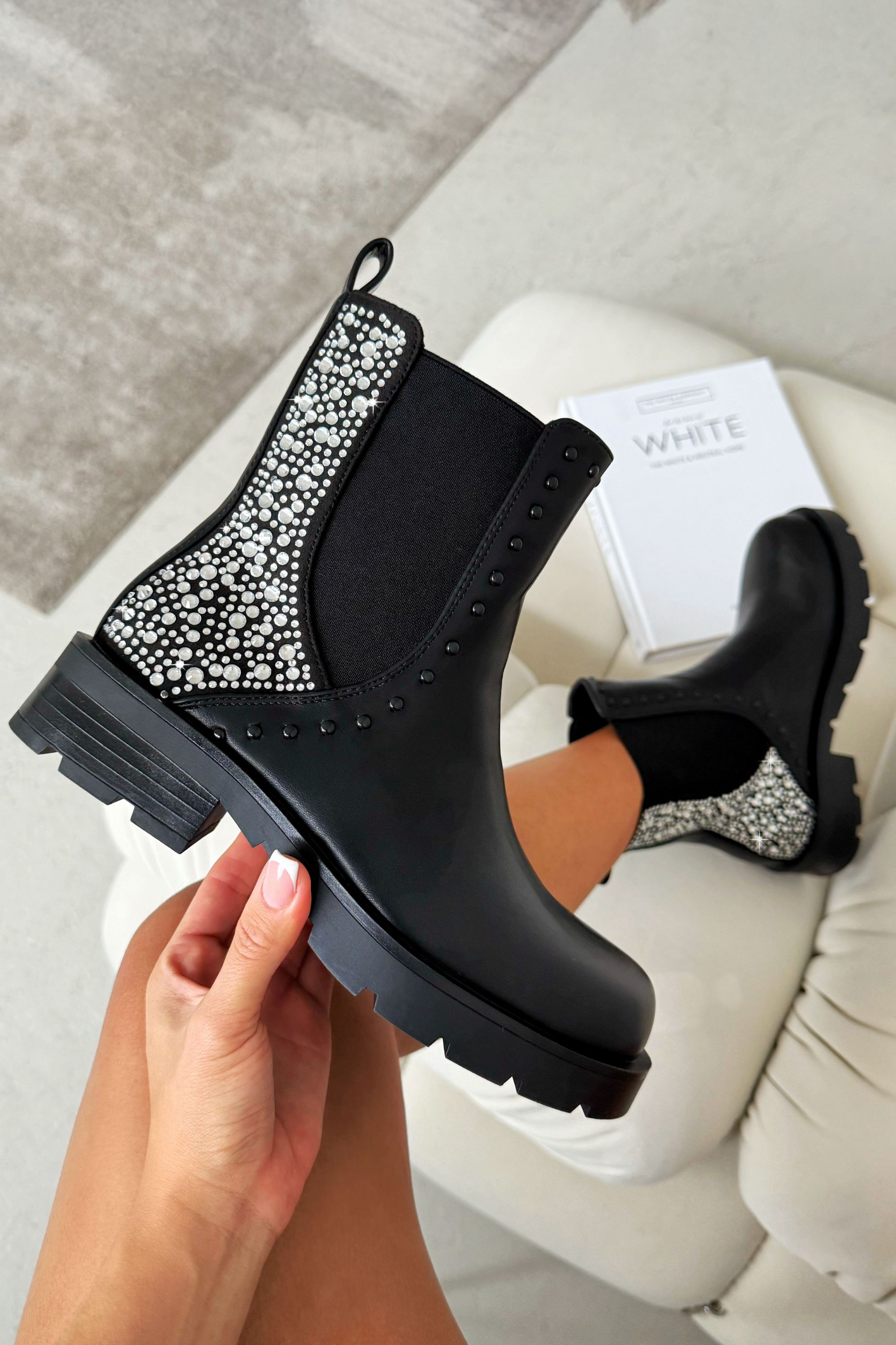 Love Lemonade Crystal Back Chelsea Boots