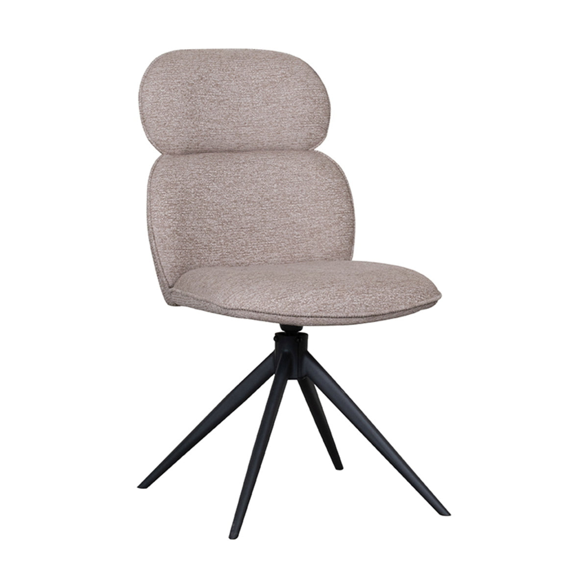 LABEL51 Eetkamerstoel Finn - Naturel Bouclé - Draaibaar - Set van 2