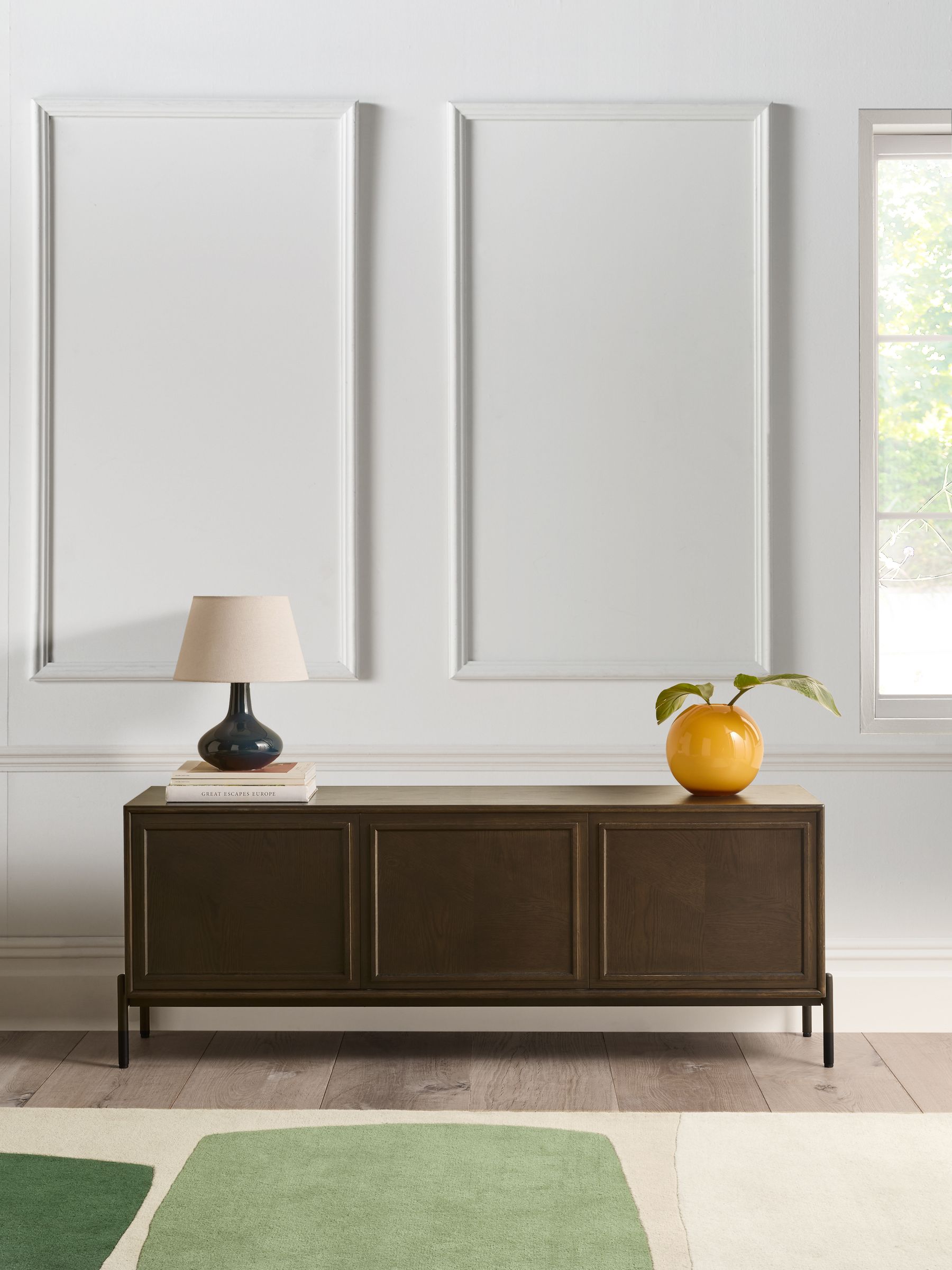 Jasper Conran London Dark Oak Aden Wide Up to 50 Inch TV Unit