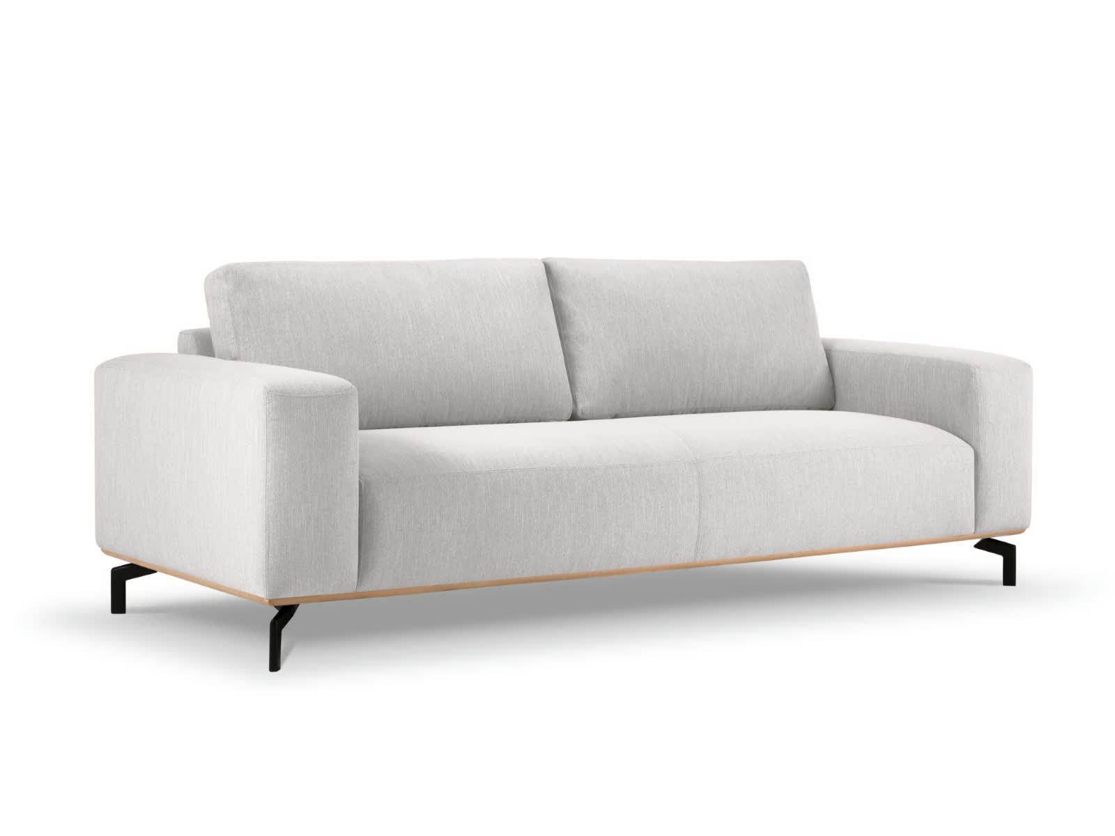 MARC - Canapé 3 places en Tissu Structurel Gris Clair