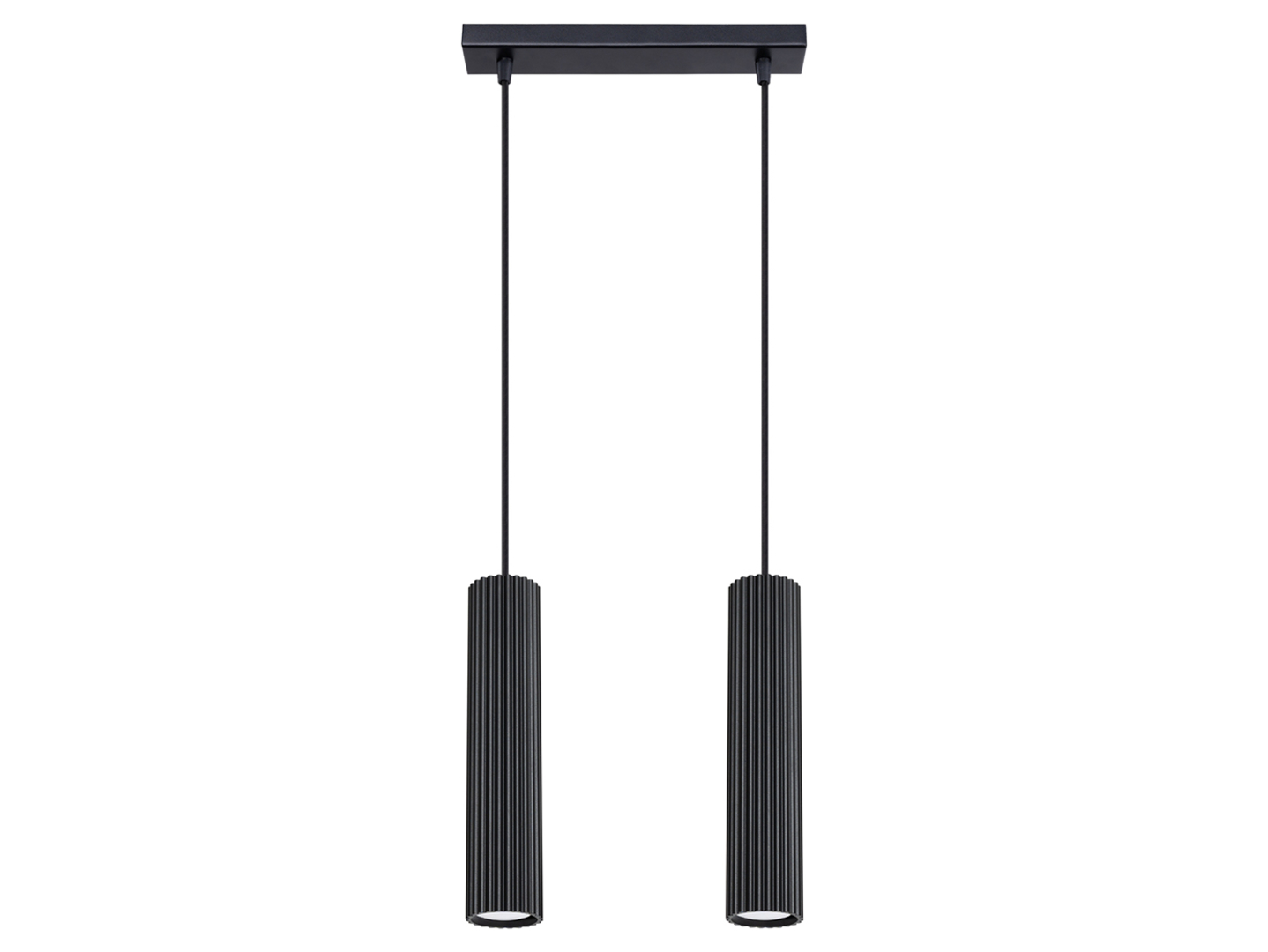 Lampa wisząca Karbon 2-punktowa aluminiowa czarna