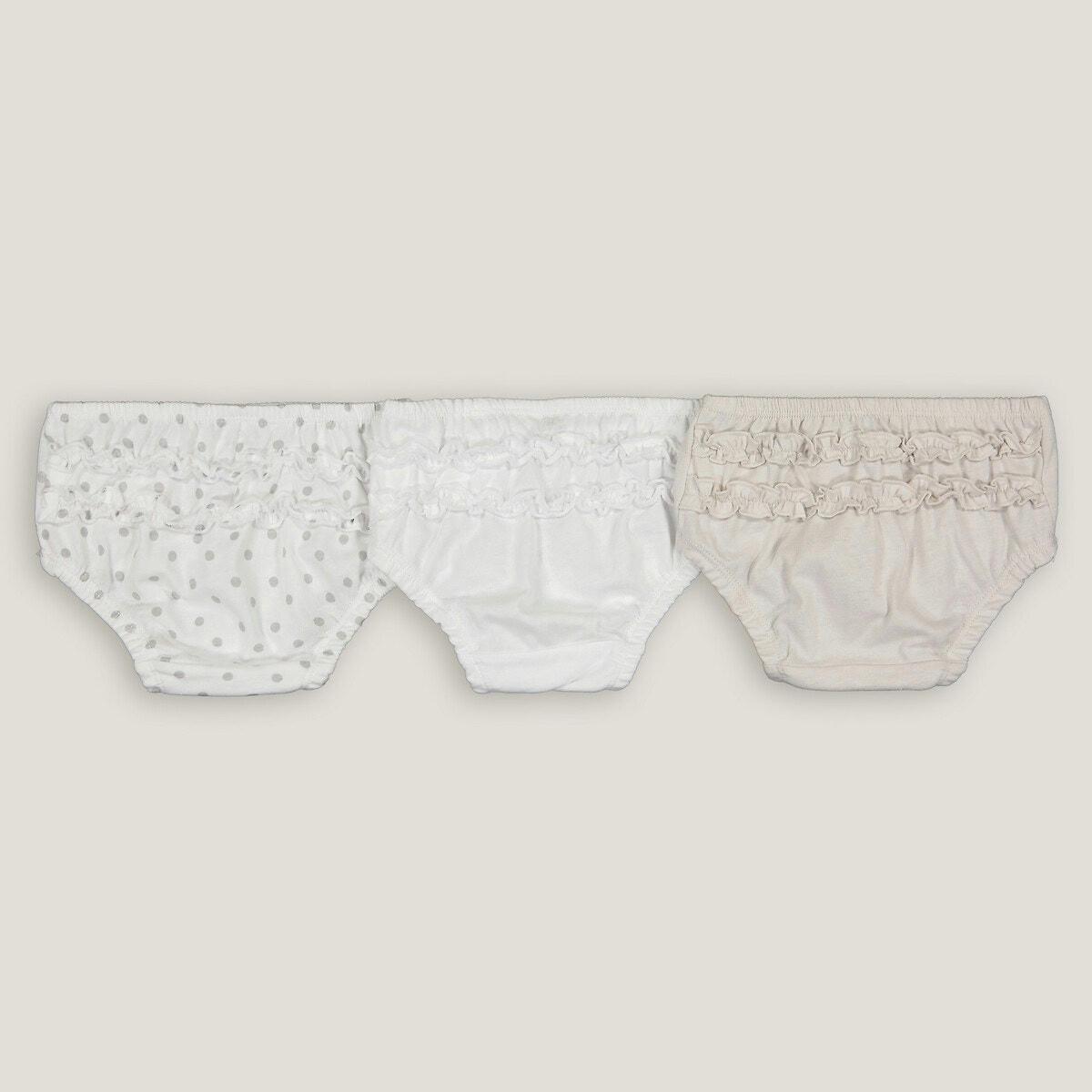 Lot de 3 culottes, volants au dos