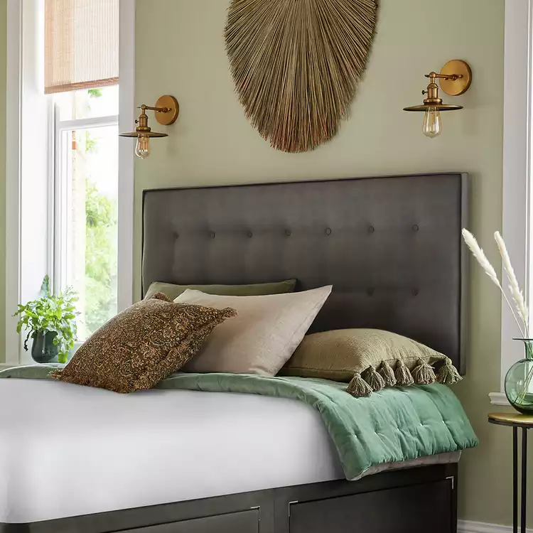 Silentnight Hayez Fabric Double Headboard - Charcoal