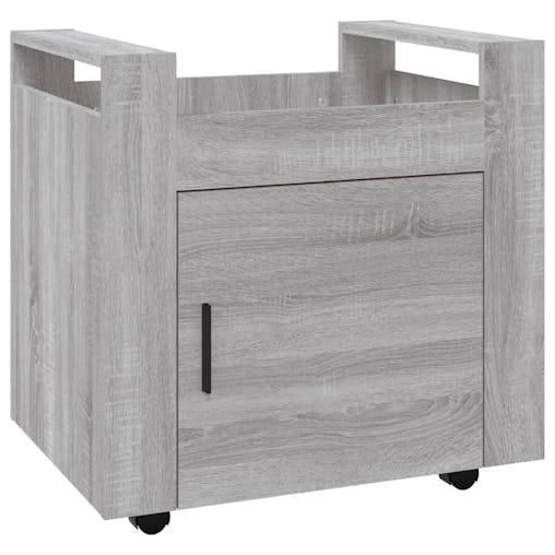 NNEVL Desk Trolley Grey Sonoma 60x45x60 cm Engineered Wood