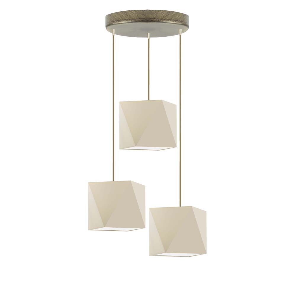 Lampa wisząca MAJORKA designerska do salonu Srebrny/ Ecru