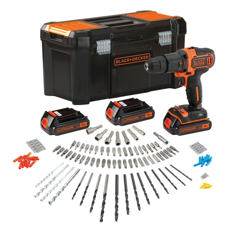 Perceuse à percussion sur batterie BDCHD181B3A-QW 18 V BLACK DECKER