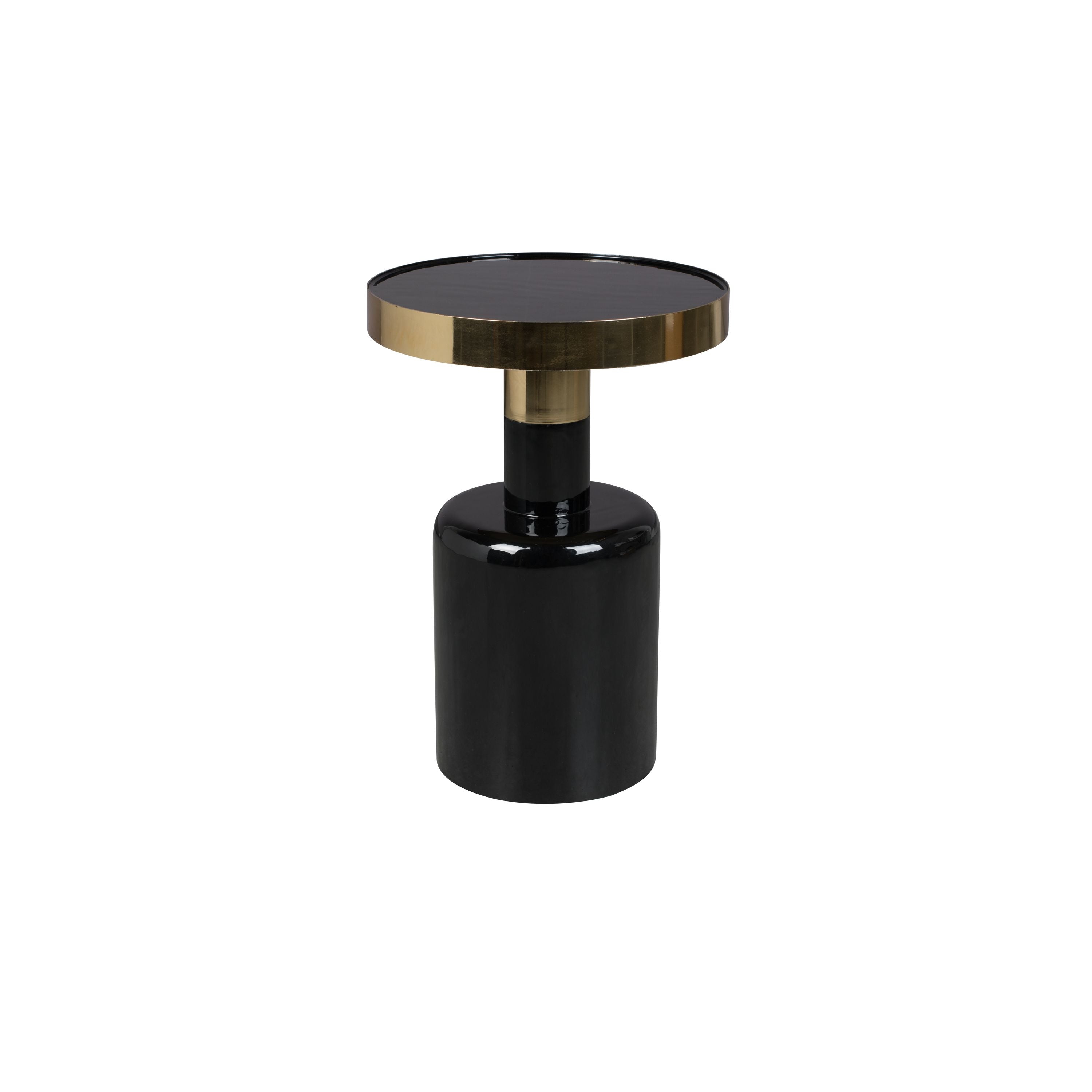 Zuiver Glam Bijzettafel Rond 36 cm Zwart/ Goud