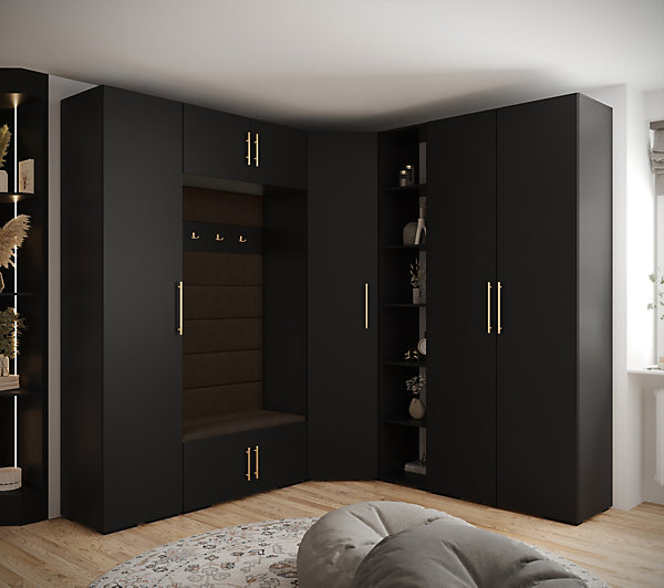 Garde-robe Inova 3 porte battante 236,7/232/47 4 Portes (noir)