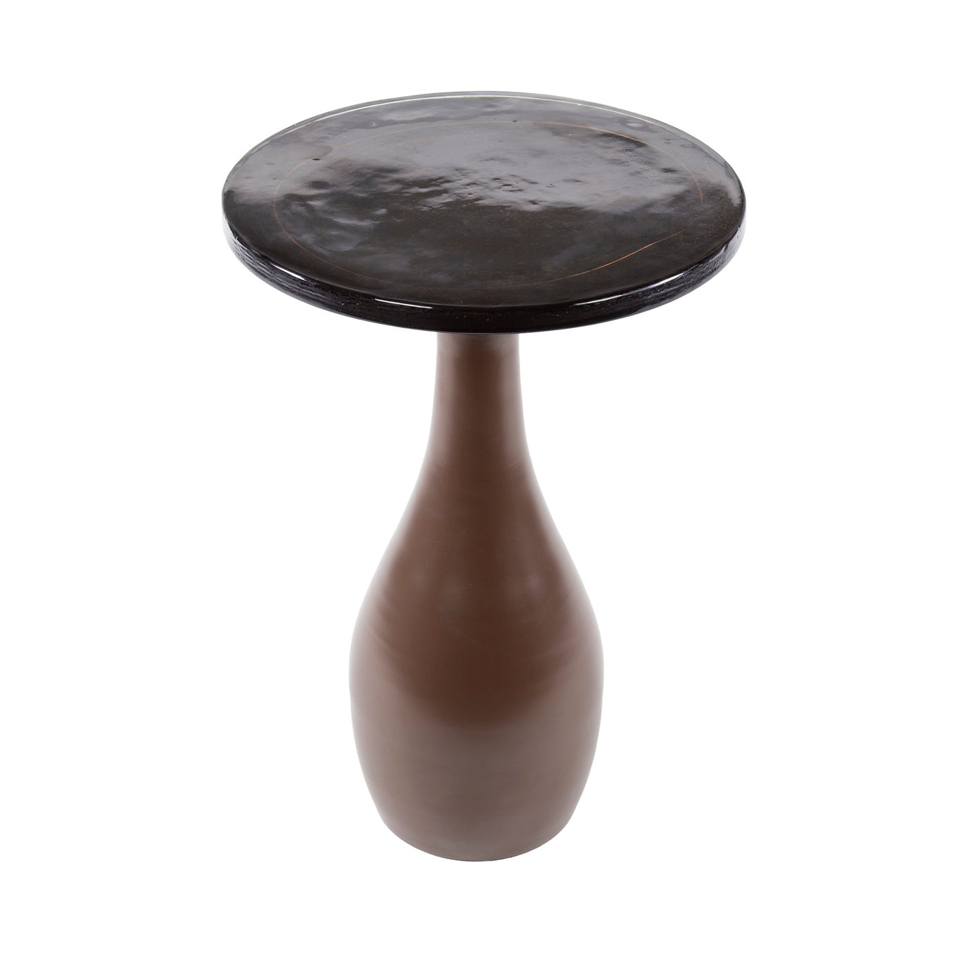 Giga Meubel Bijzettafel Eclipse - Koper Metaal/Glas - 40x40x60cm