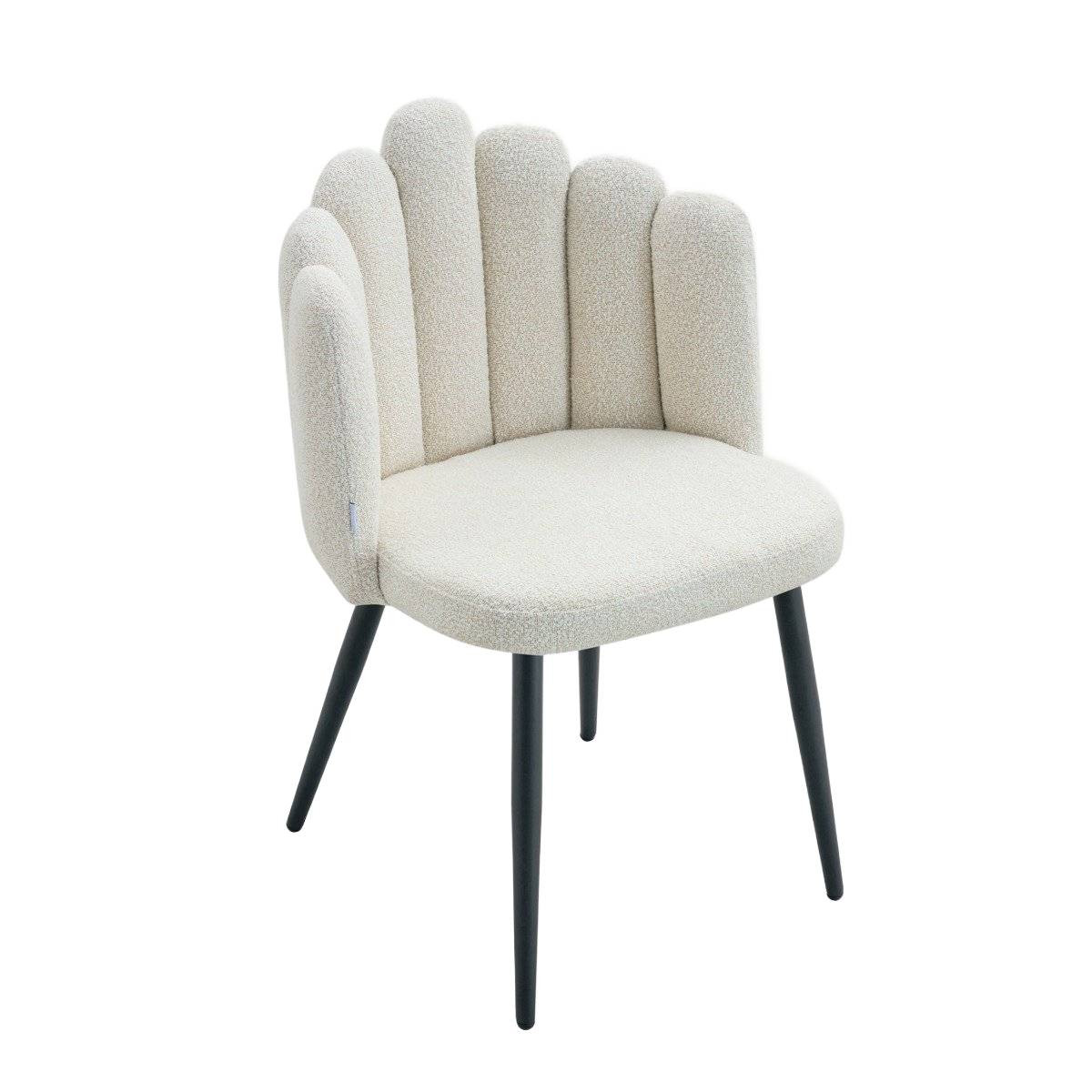 Krzesło LUXE Ecru 56x55x86 cm HOMLA