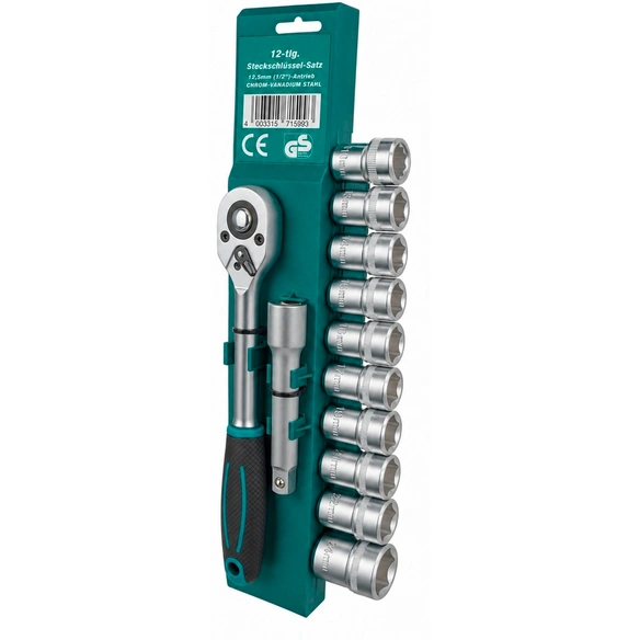 Steckschlüsselsatz, 12-teilig, Schlüsselgröße: 10 – 22 mm