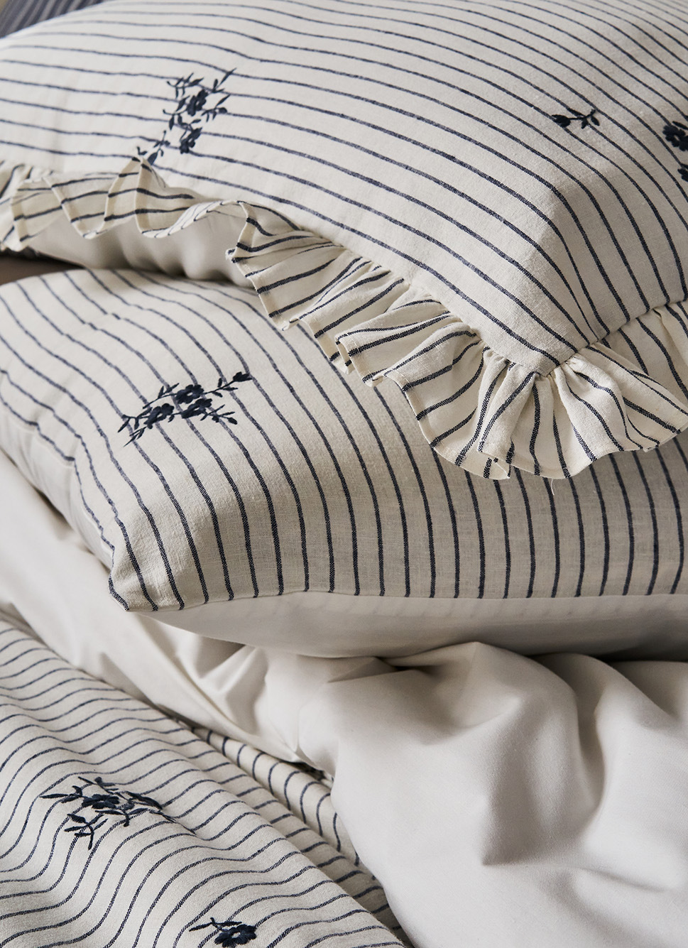 HOUSSE DE COUETTE EN MÉTIS Bleu GRISE